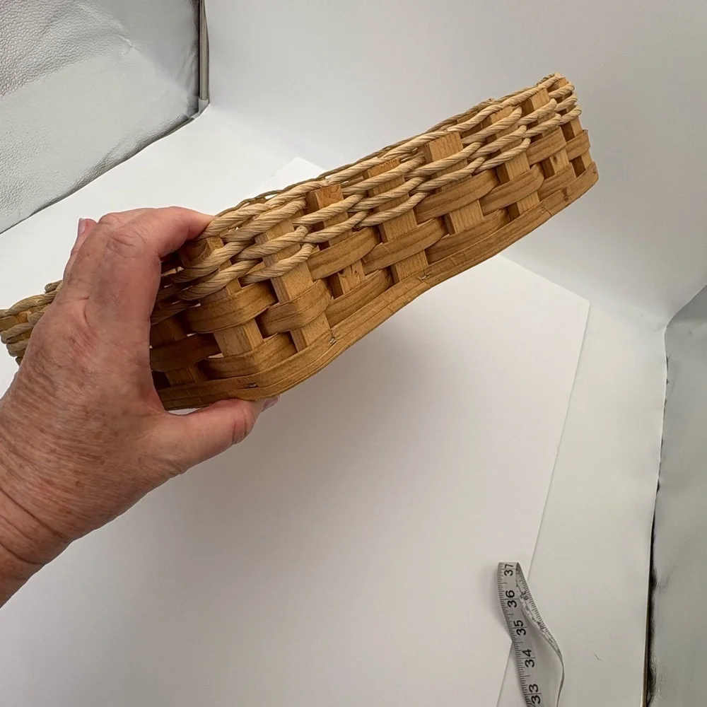 Vintage Woven and Wood Arkansas-Shaped Basket